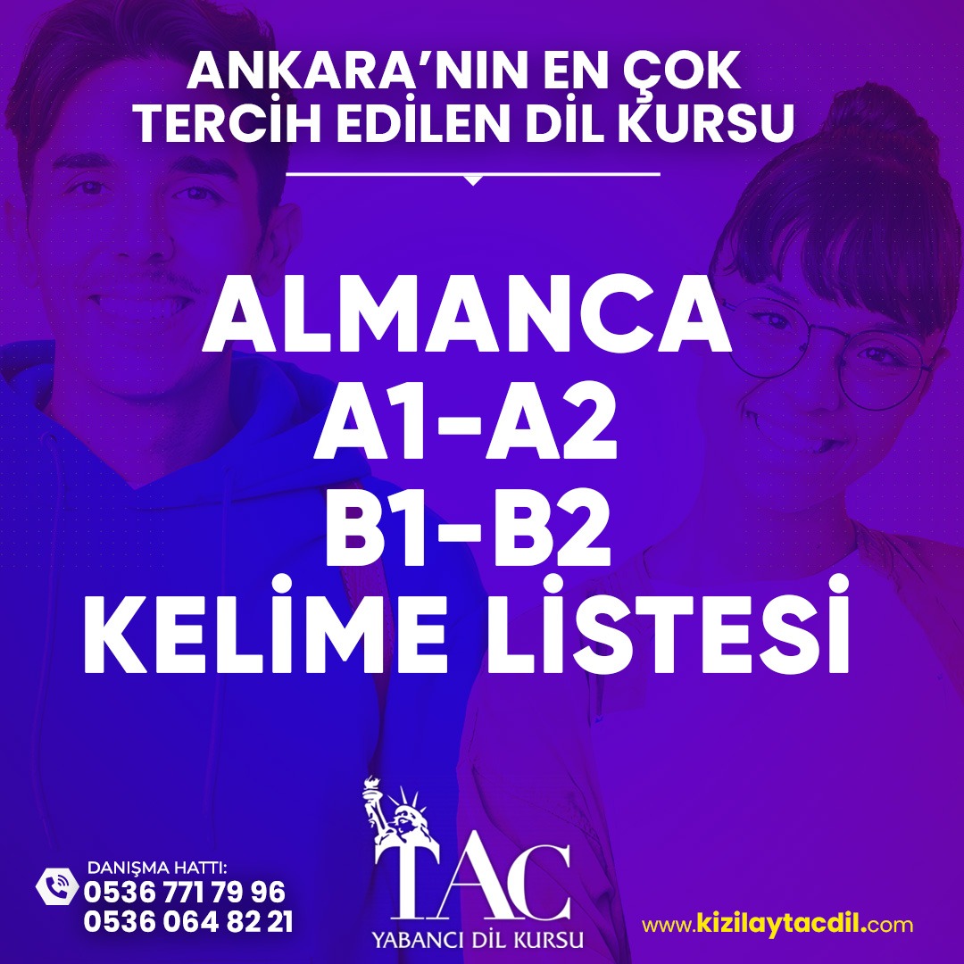 ALMANCA A1-A2-B1-B2 KELİMELERİ resmi