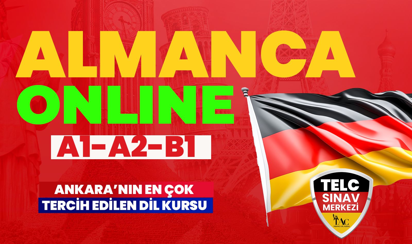 ONLINE GENEL ALMANCA TELC & GOETHE EĞİTİMİ 3+3 resmi