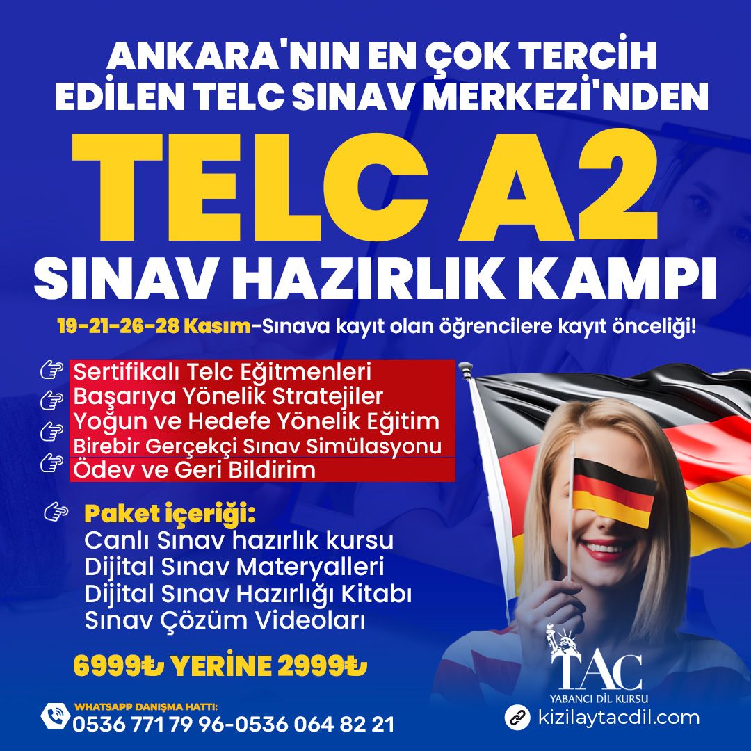 ONLINE TELC A2 HAZIRLIK KAMPI resmi