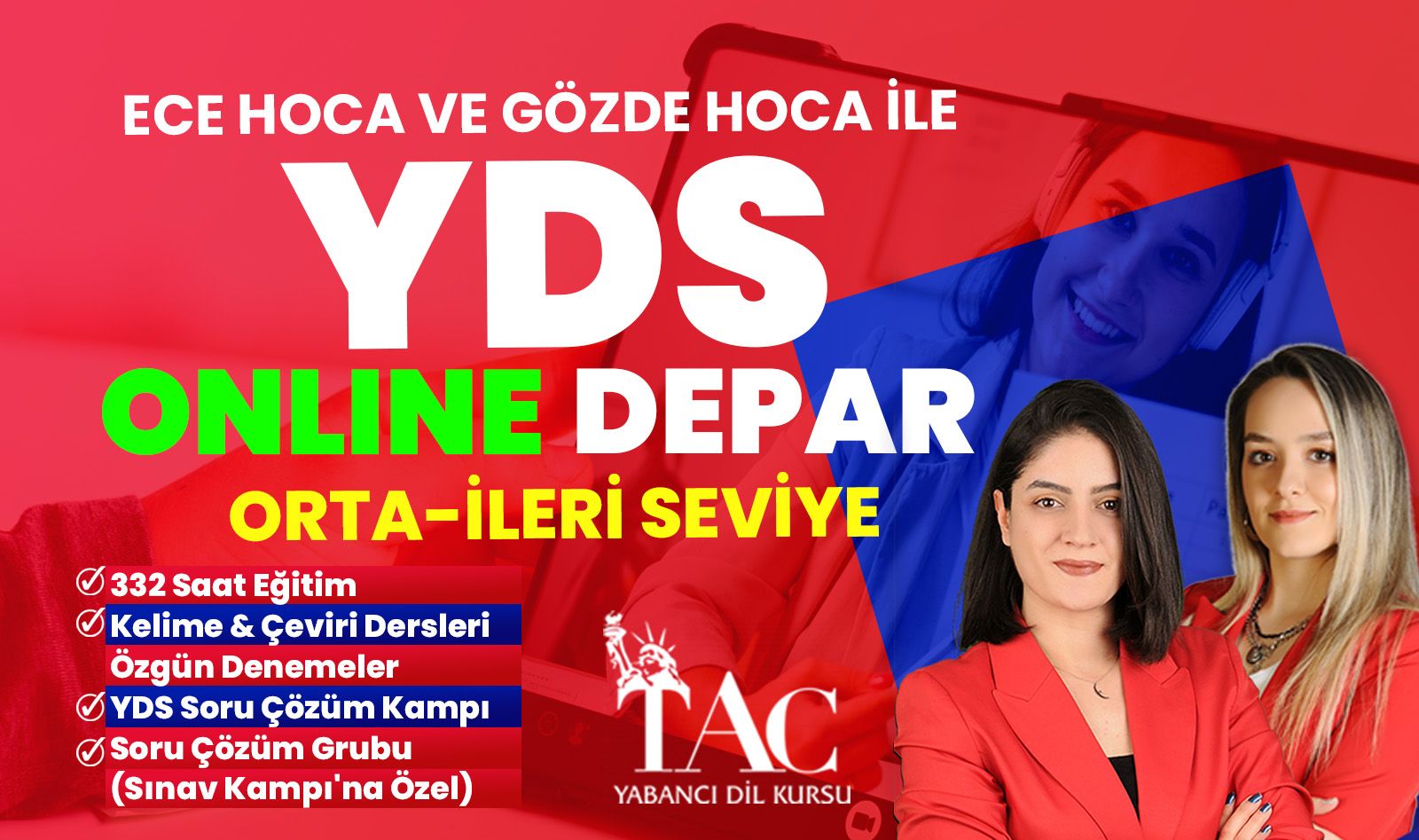 ECE HOCA VE GÖZDE HOCA İLE ONLINE YDS DEPAR KURSU resmi